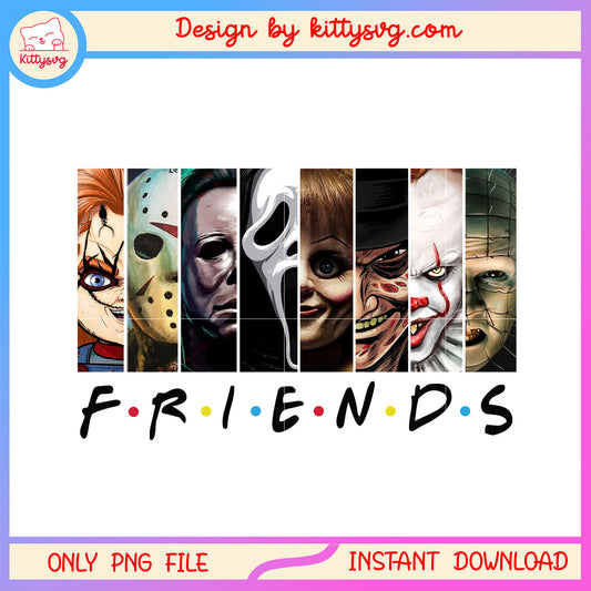 Collage friends horror character png, friends png, horror character png
