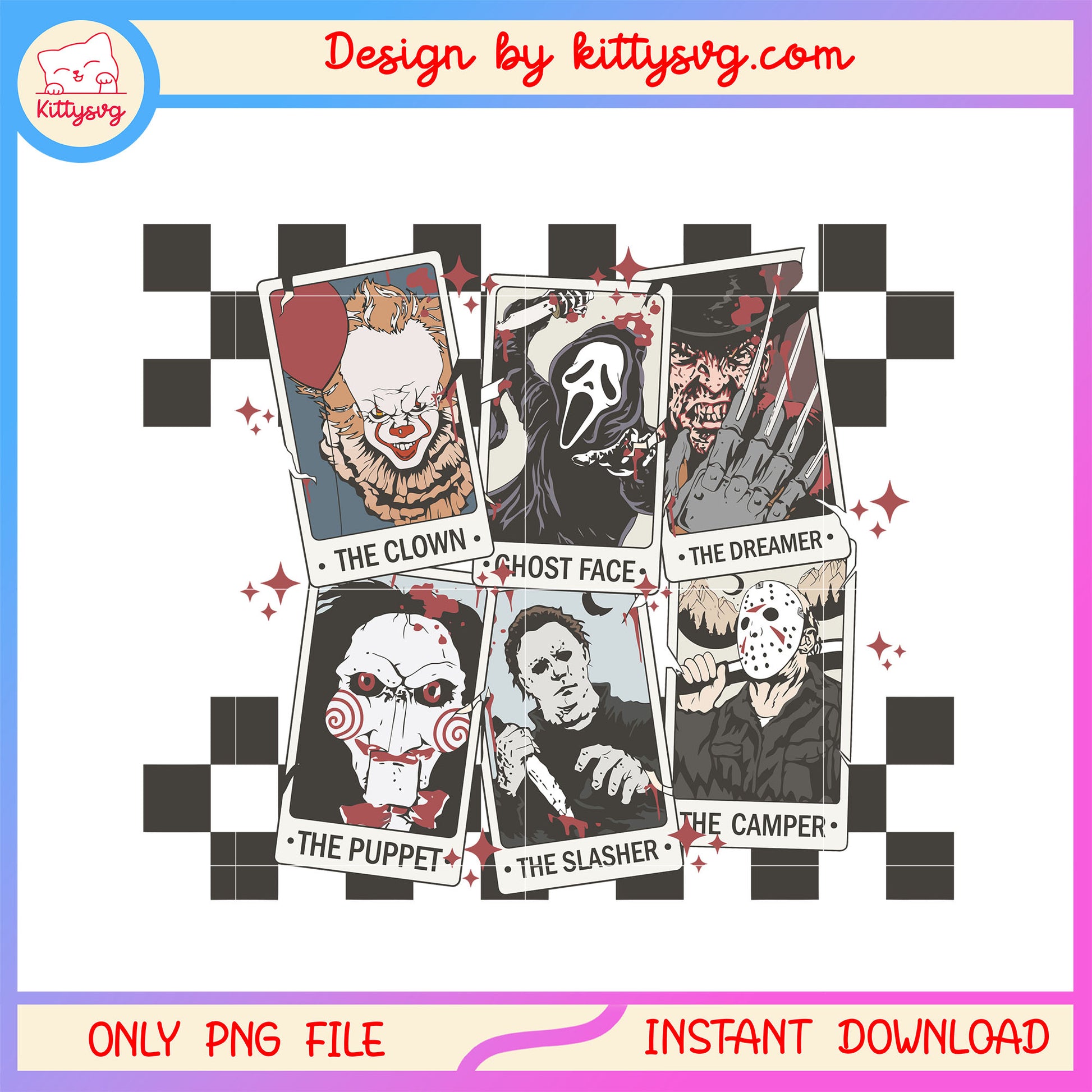 Collage picture spooky characters film design png, spooky movies png