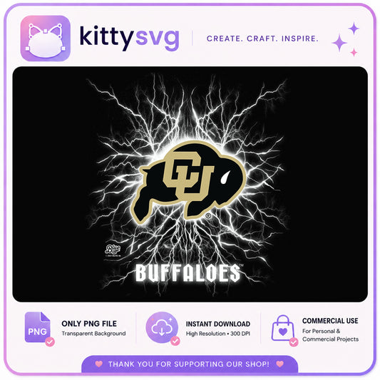 Colorado Buffaloes Lightning PNG, CU Buffaloes Logo PNG, College Football PNG