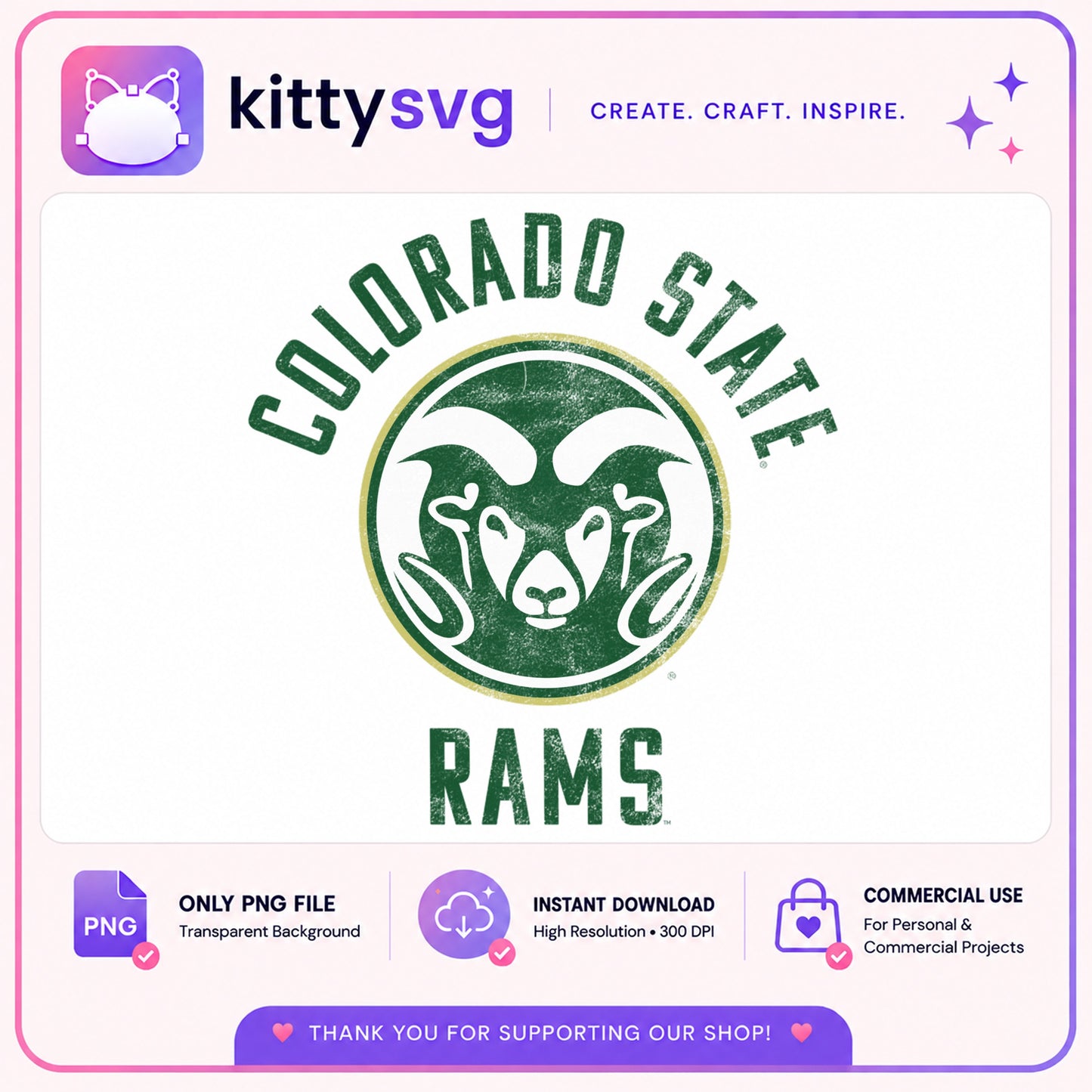 Colorado State Rams PNG, CSU Rams Logo, College Football PNG