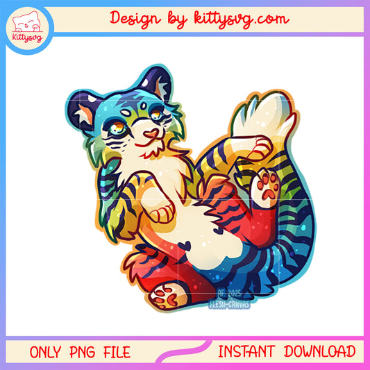 Colorful demon derpy tiger design png, derpy kpop hunter png