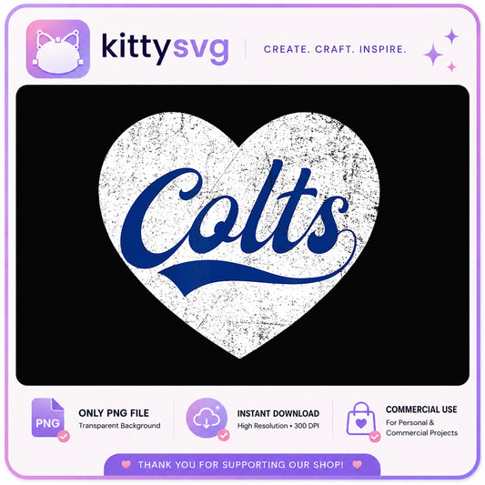 Colts Heart Distressed PNG, Football Team PNG, Grunge PNG
