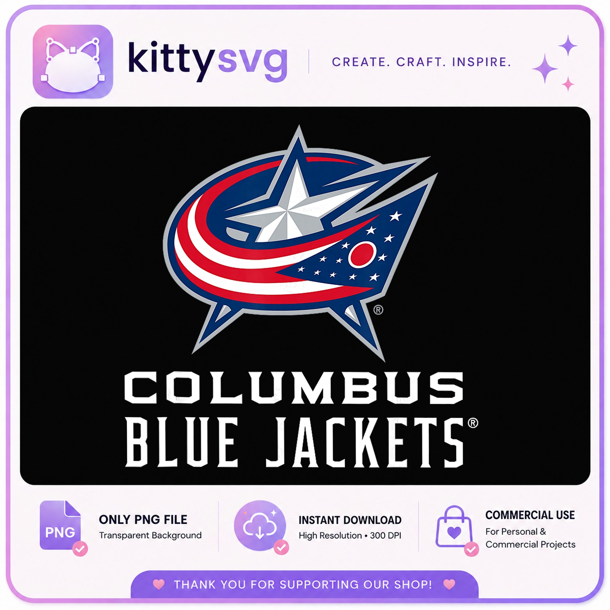 Columbus Blue Jackets PNG, NHL Hockey Team Logo, Sports PNG