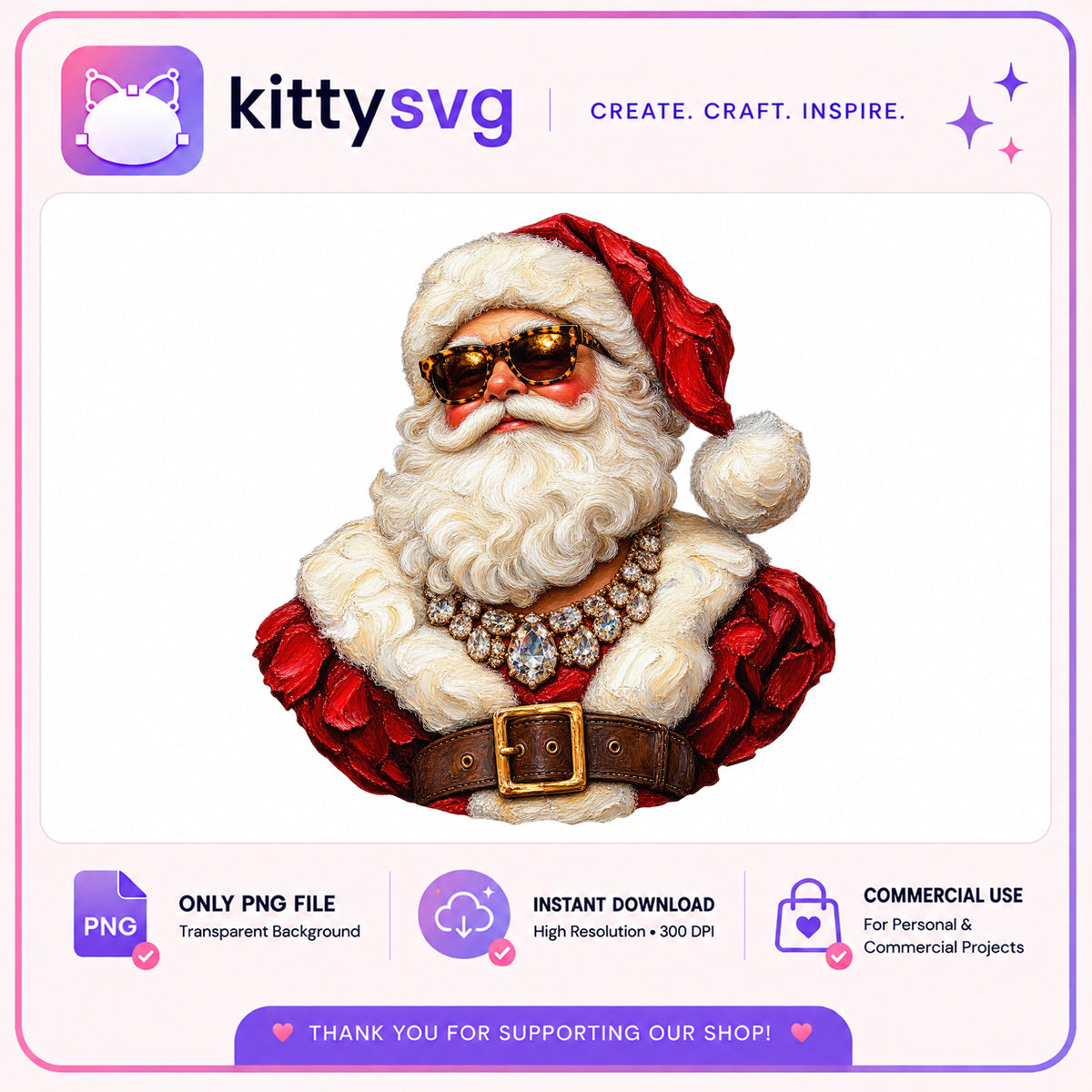 Cool Santa Claus PNG, Christmas Clipart, Santa With Sunglasses PNG
