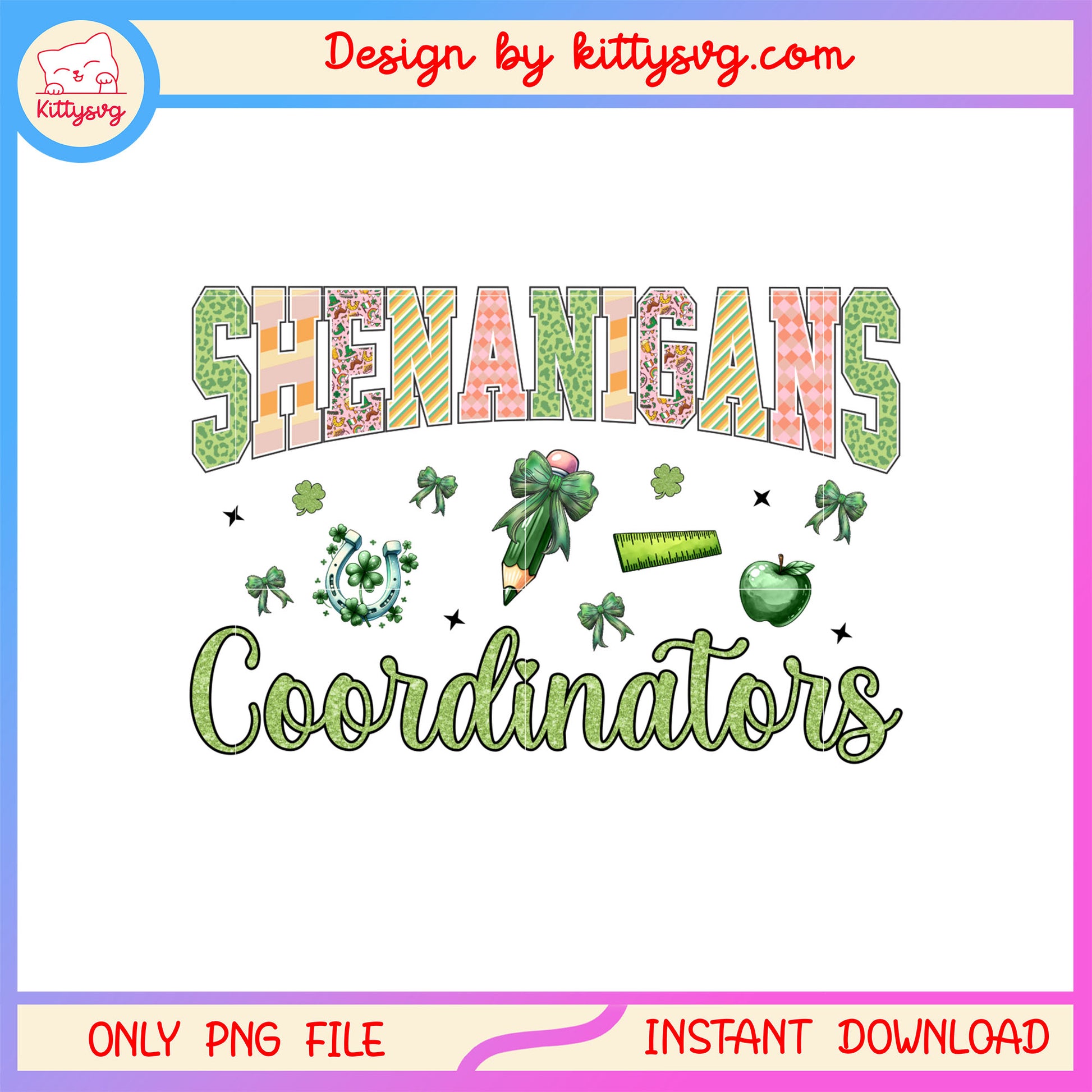 Coordinators green sticker png, st. patrick's day sticker png