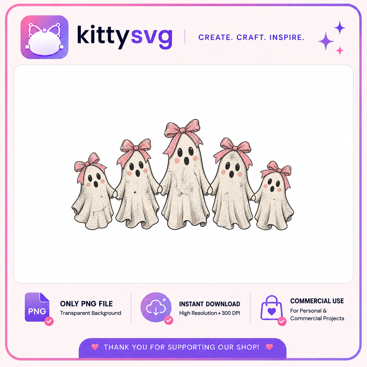 Coquette Ghost PNG, Pink Bow Ghost Halloween PNG, Cute Ghost PNG