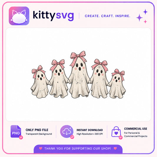 Coquette Ghost PNG, Pink Bow Ghost Halloween PNG, Cute Ghost PNG
