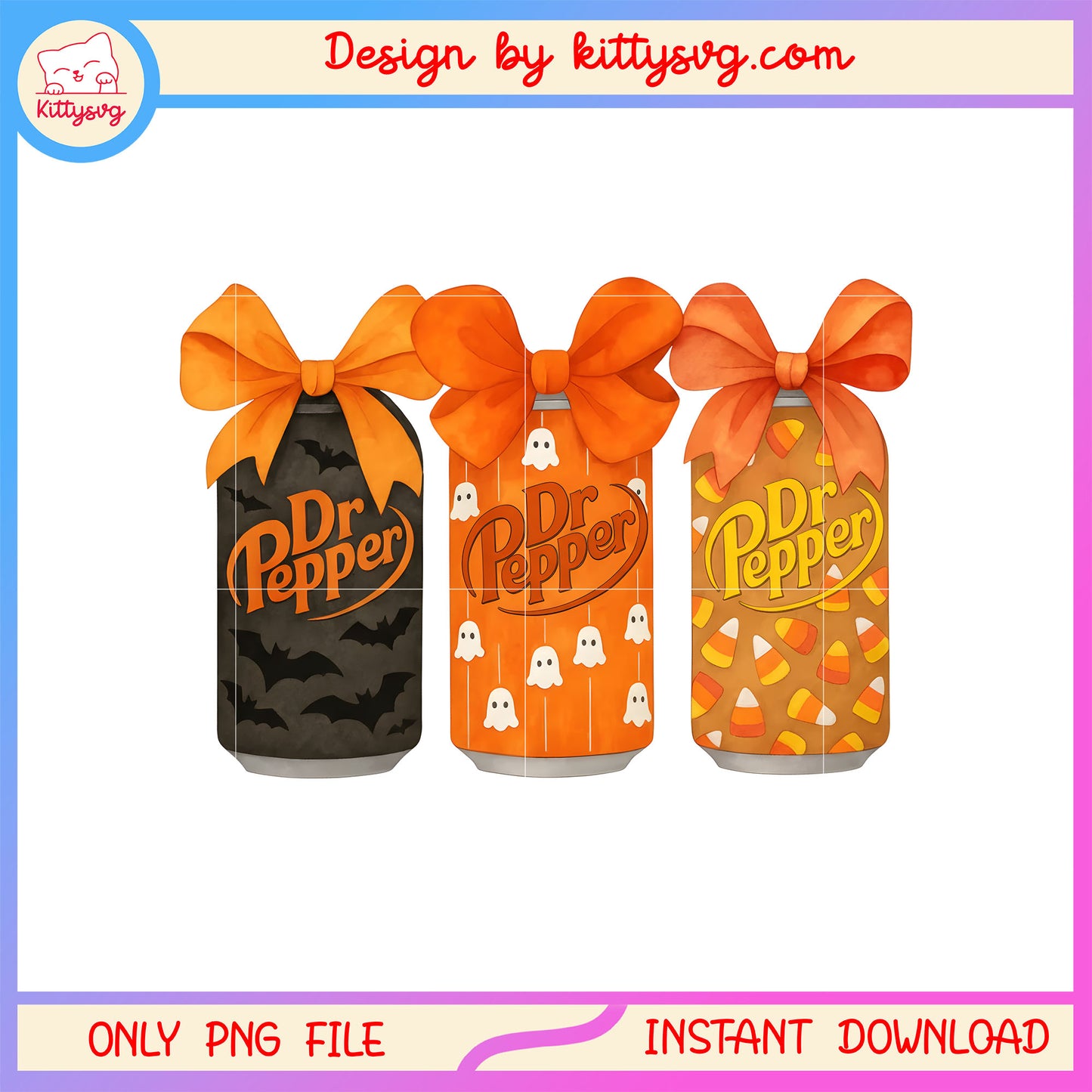 Coquette bow dr pepper can halloween design png, halloween png