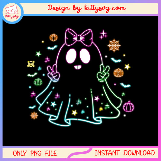 Coquette bow halloween sheet ghost png, happy halloween png