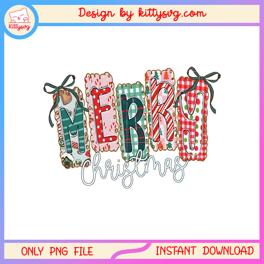Coquette bow merry christmas font design png, merry christmas wishes png