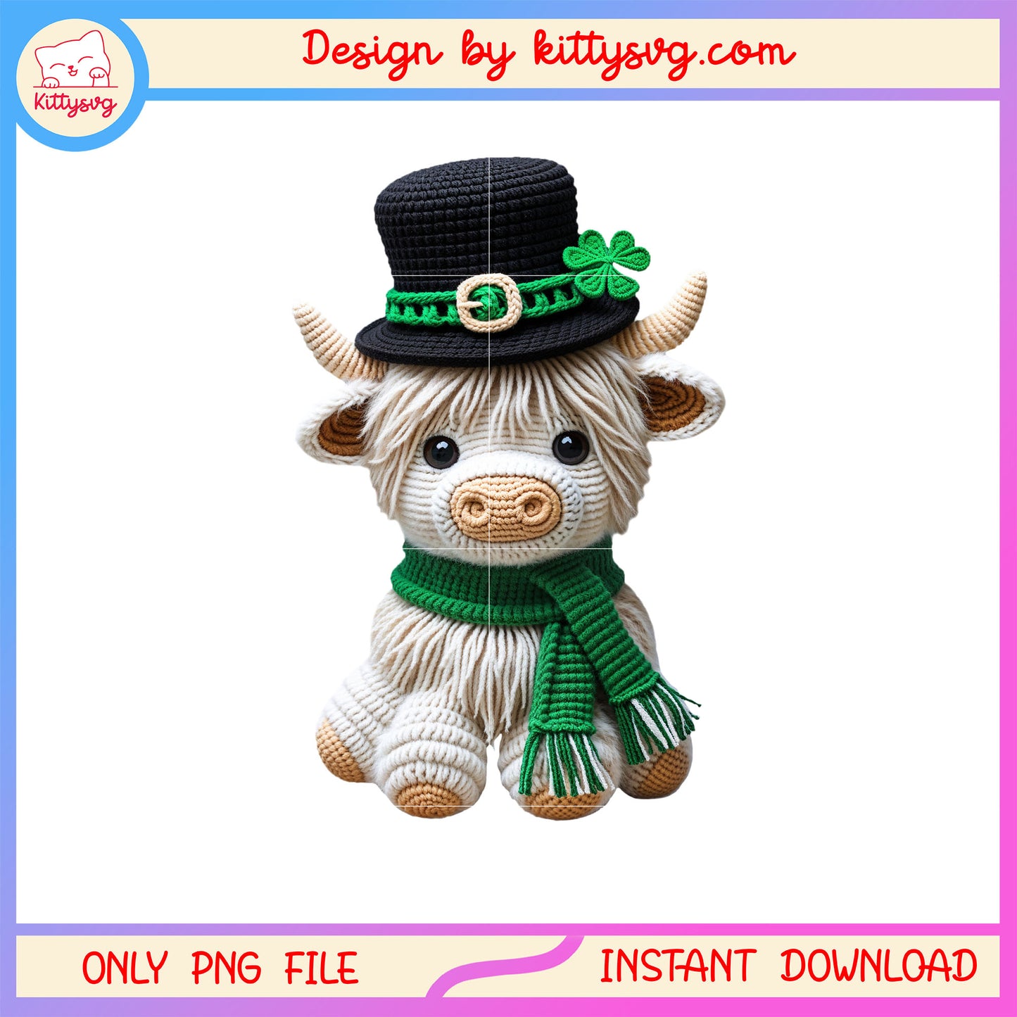 Cow wearing a hat patrick png, st patrick's day cow png