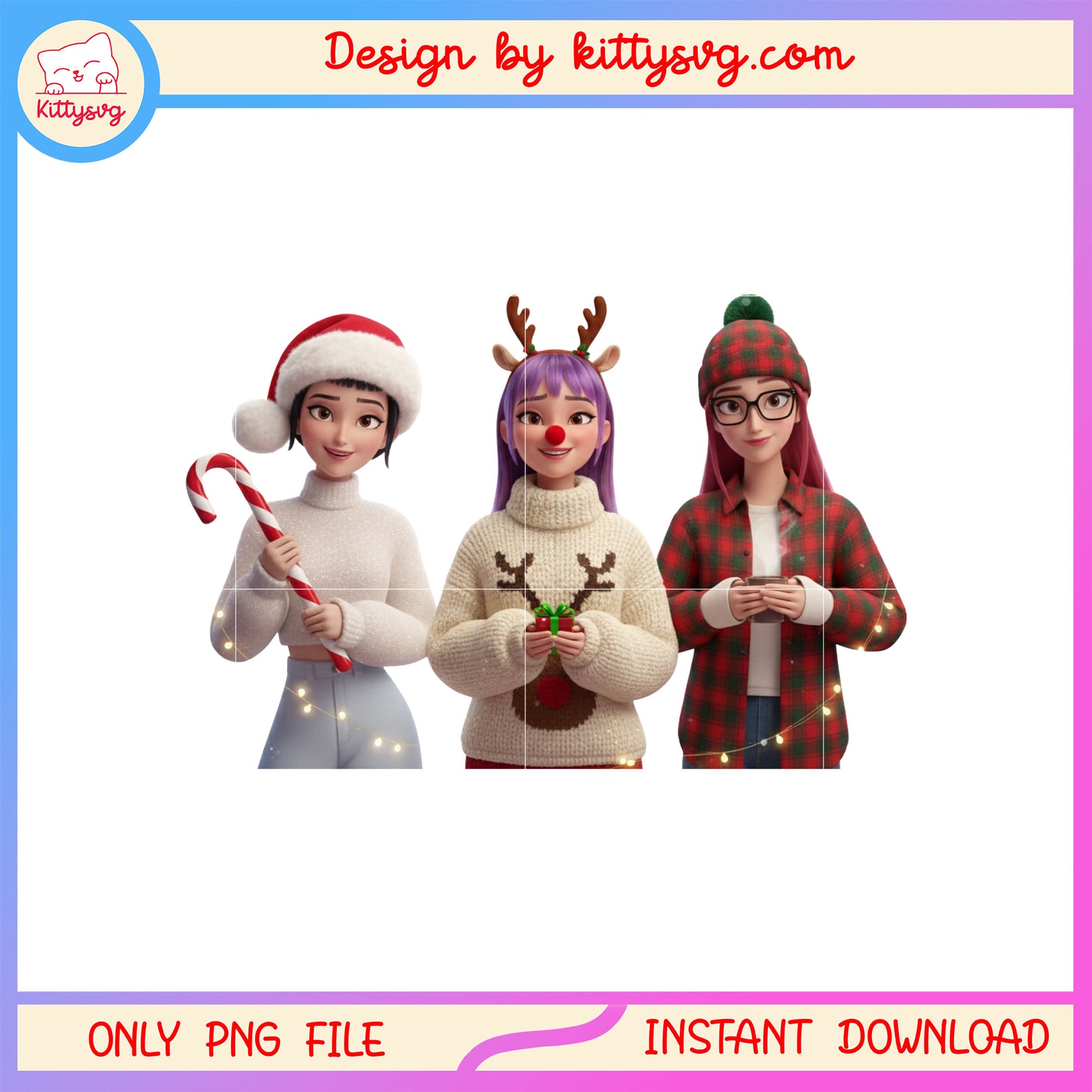 Cozy christmas rumi mira zoey huntrix kpop png, merry xmas png