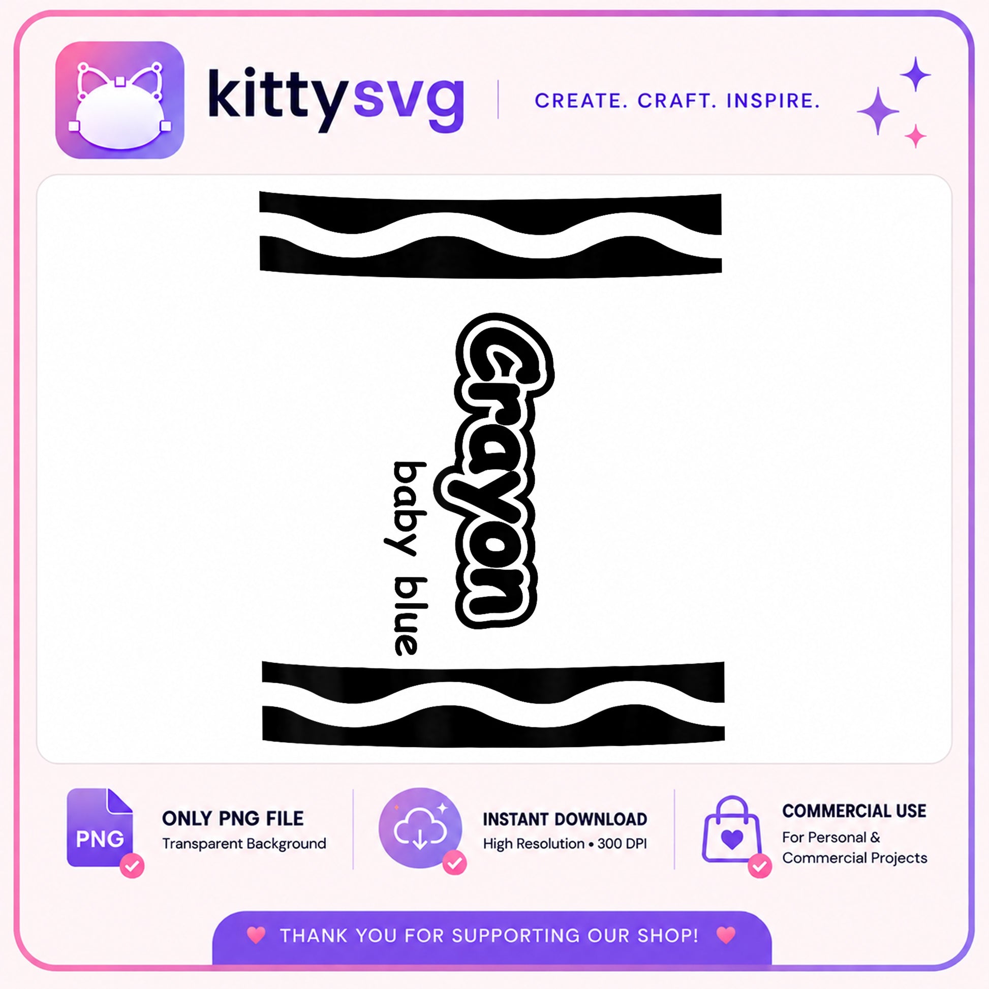 Crayon Label PNG, Baby Blue Crayon Clipart, Crayon Template PNG