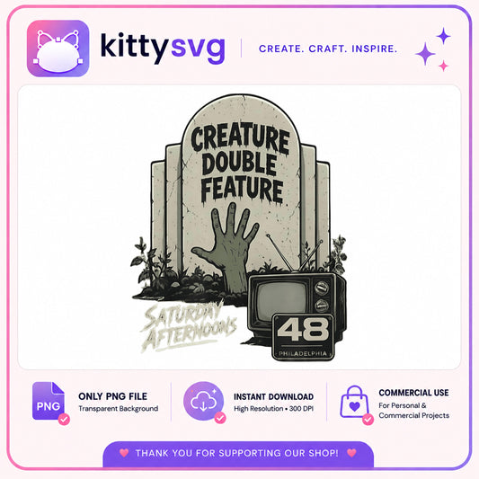 Creature Double Feature PNG, Horror Halloween PNG, Zombie Hand PNG