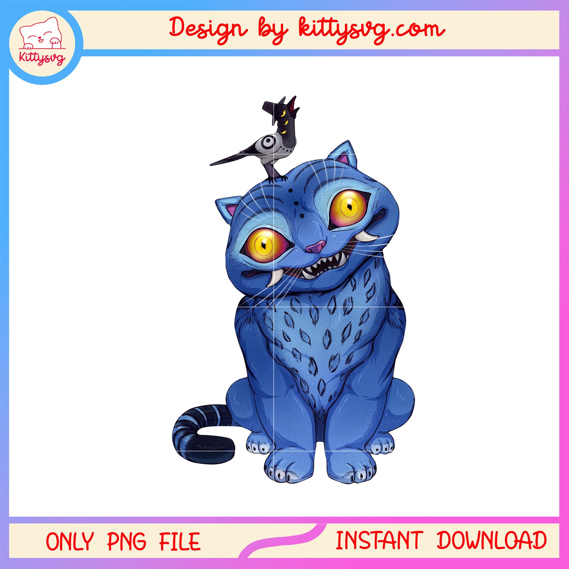 Crow and demon tiger design png, kpop demon tiger png