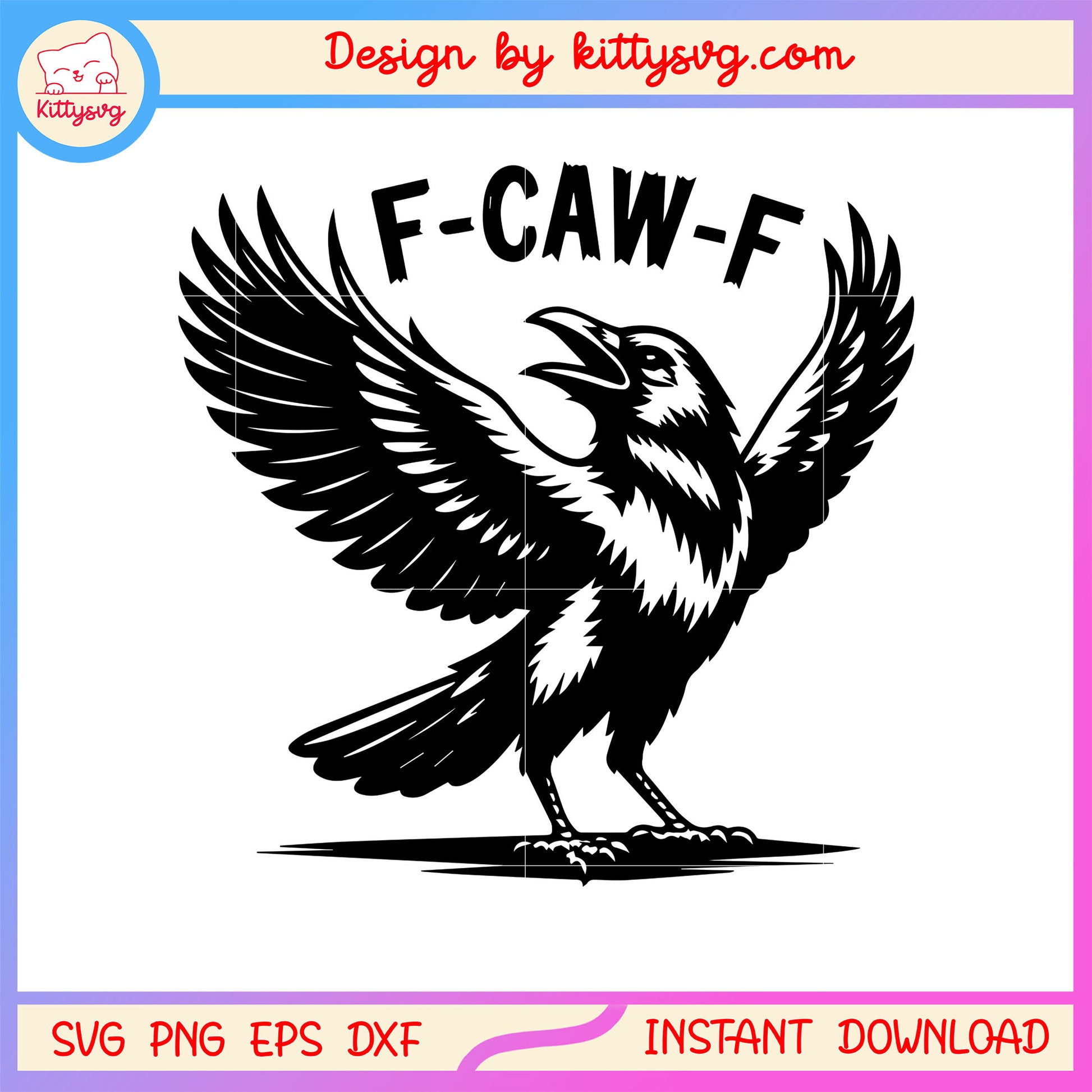 Crow f-caw-f angry sound black design svg, the crow svg 