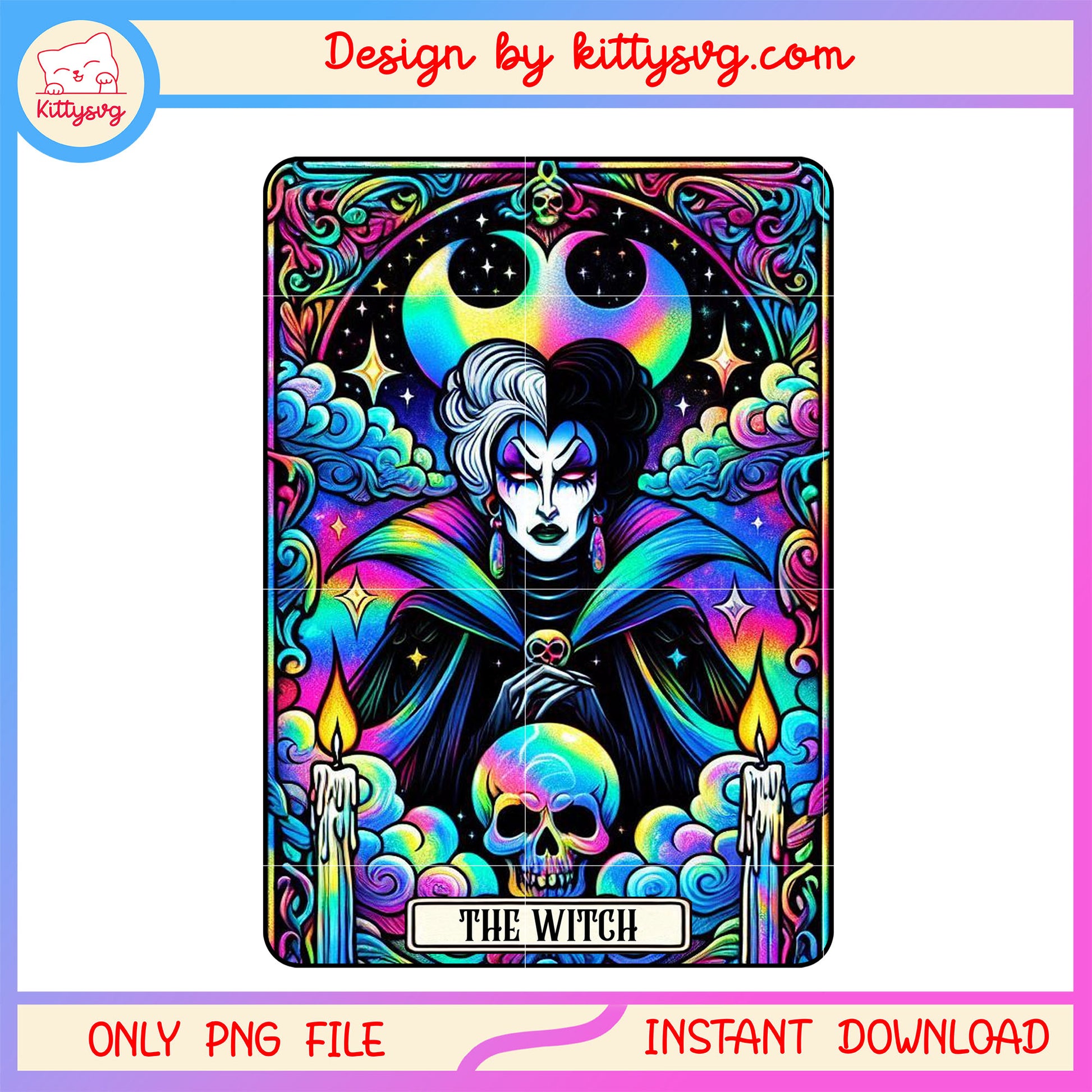 Cruella de vil the witch tarot card png, cruella de vil tarot card png