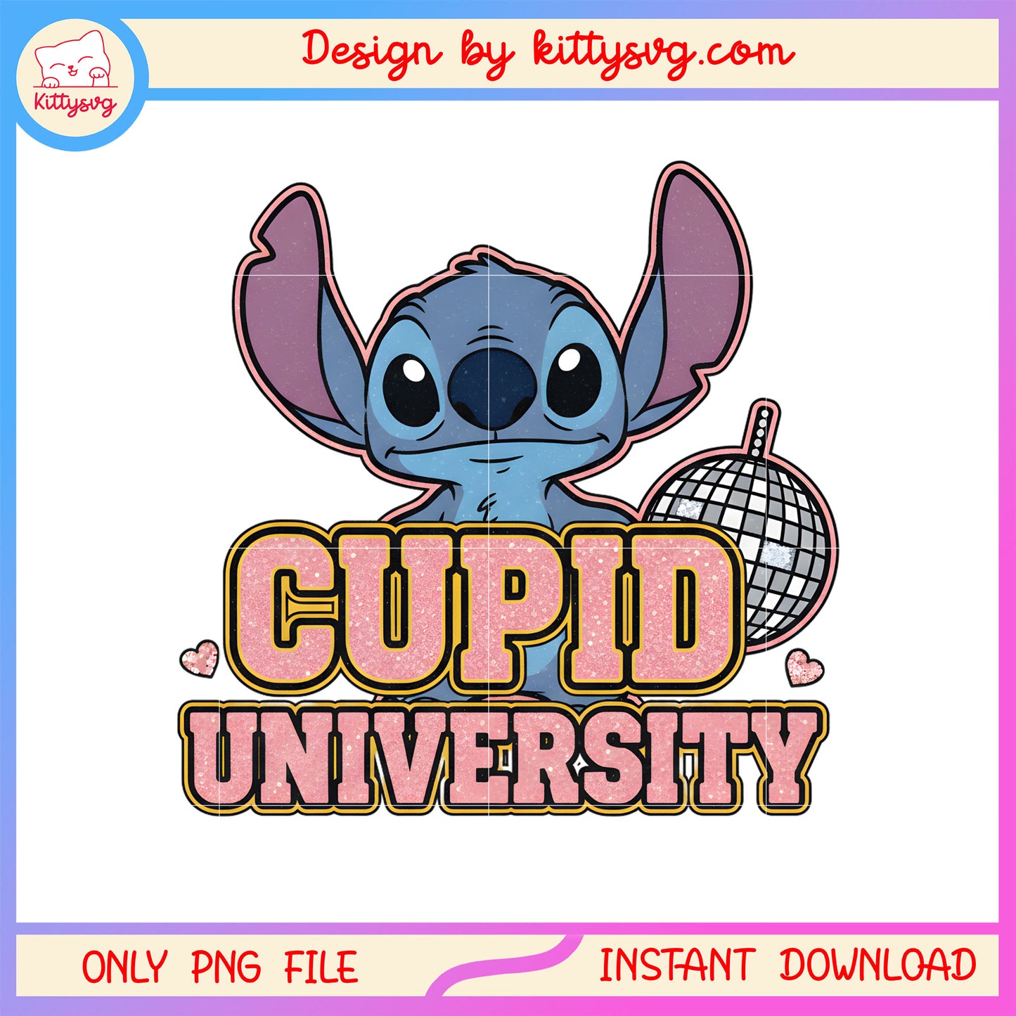 Cupid character stitch valentine png, stitch valentines day​​ png