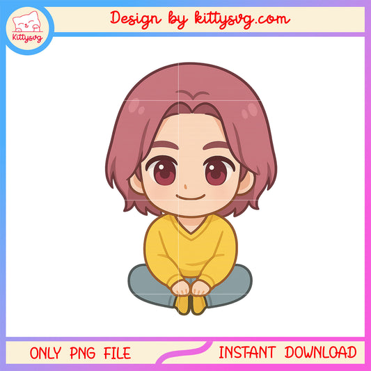 Cute Romance Saja chibi design png, group of kpop png, saja boys png