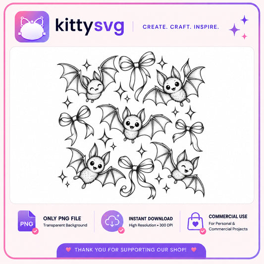Cute Bat With Bow Halloween PNG, Spooky Bat PNG, Halloween PNG