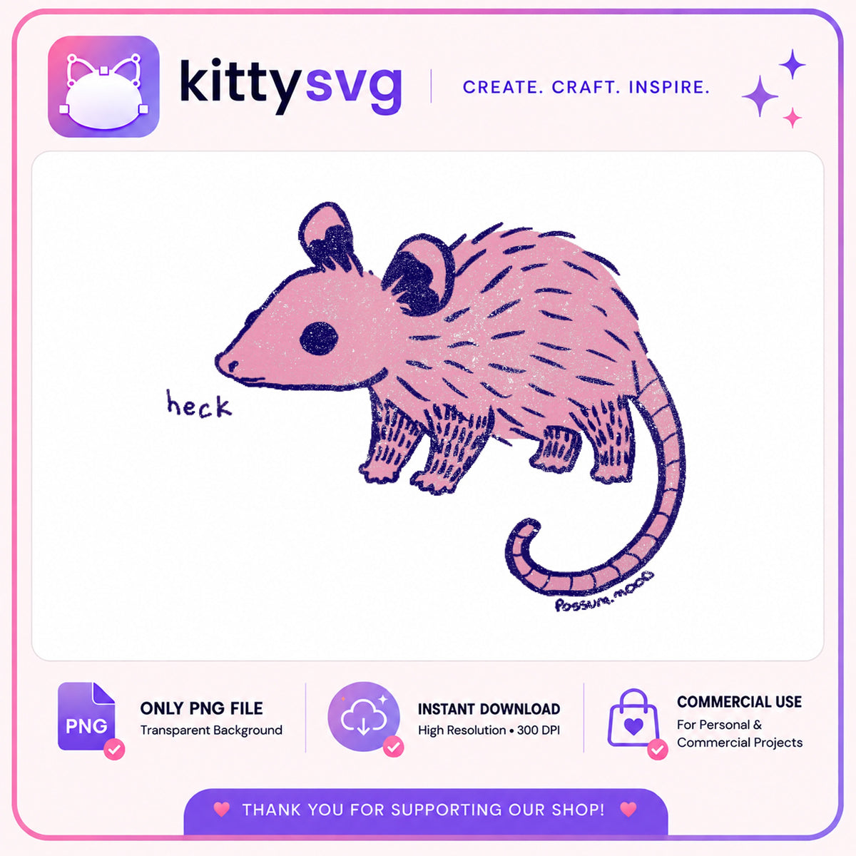 Cute Possum PNG, Funny Opossum Clipart, Heck Possum PNG