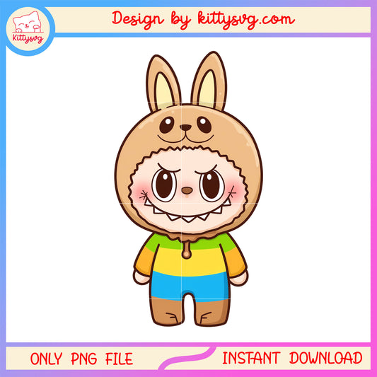 Cute doll labubu costume png, labubu cartoon png, labubu art png