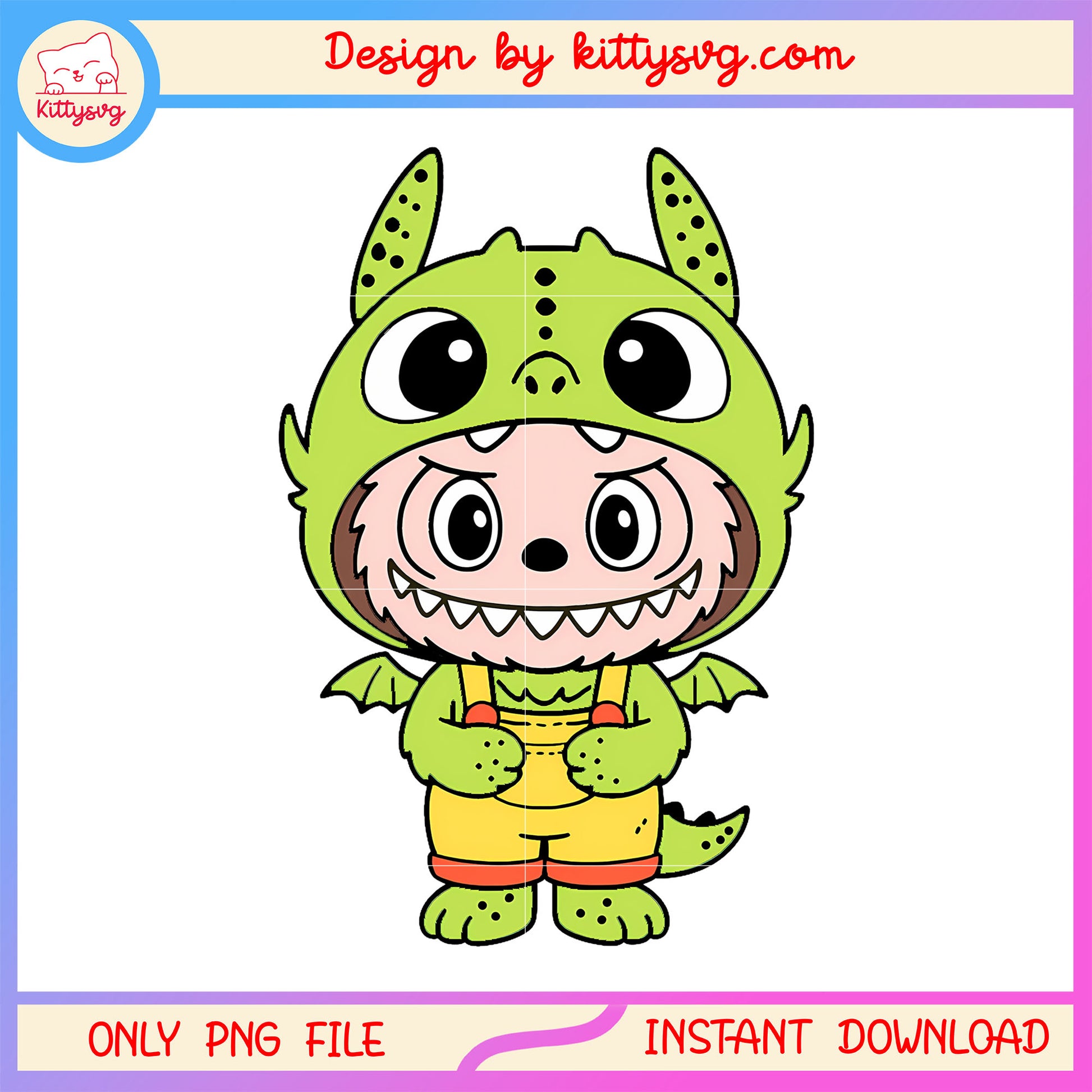 Cute doll labubu pop mart design  png, green labubu png