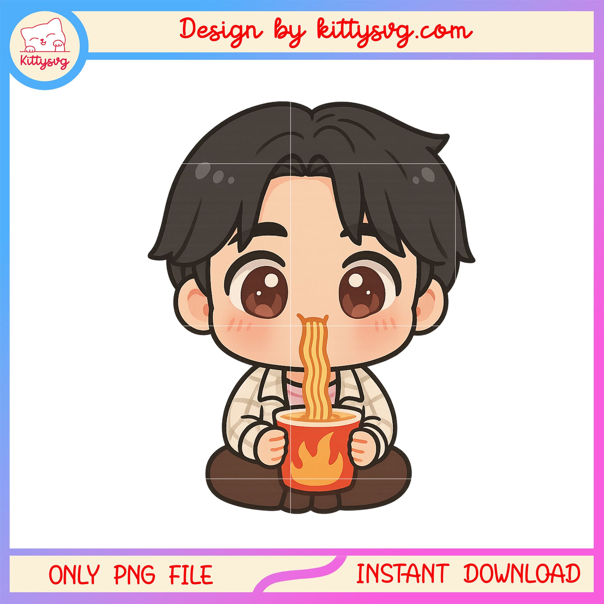 Cute jinu saja boys eating noodle png, saja boys jinu png