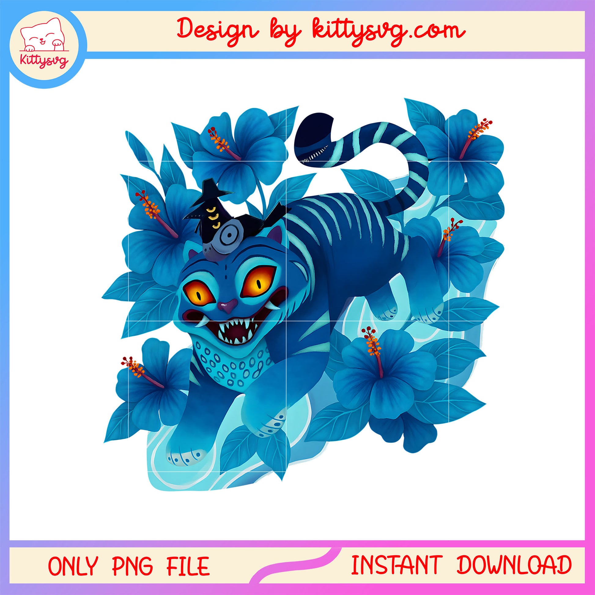 Cute kpop demon hunters derpy tiger flower png, netflix movie characters png