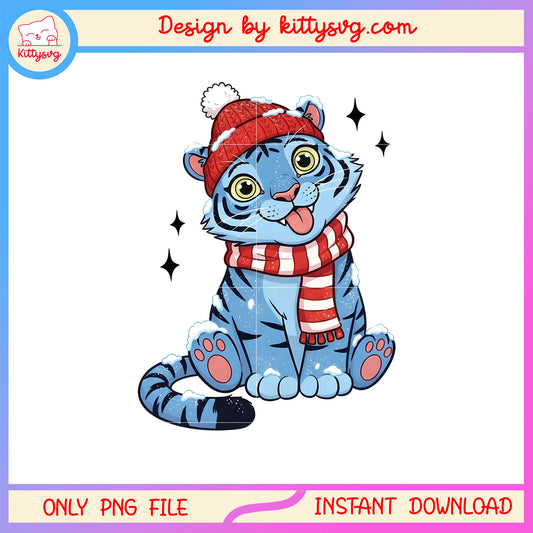 Cute kpop tiger cozy christmas png, derpy kpop demon hunters png
