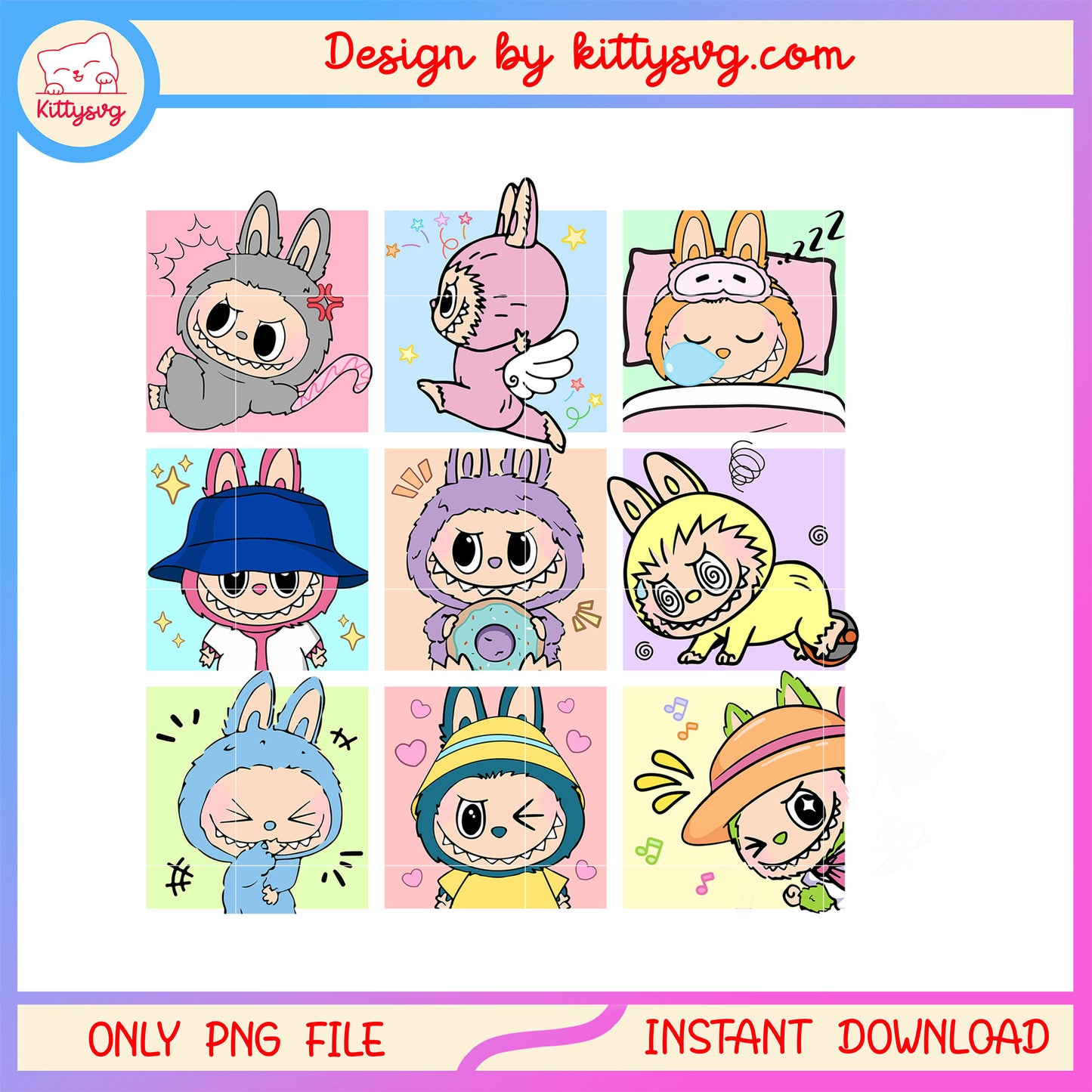 Cute labubu activities design png, cute labubu png, labubu toy png
