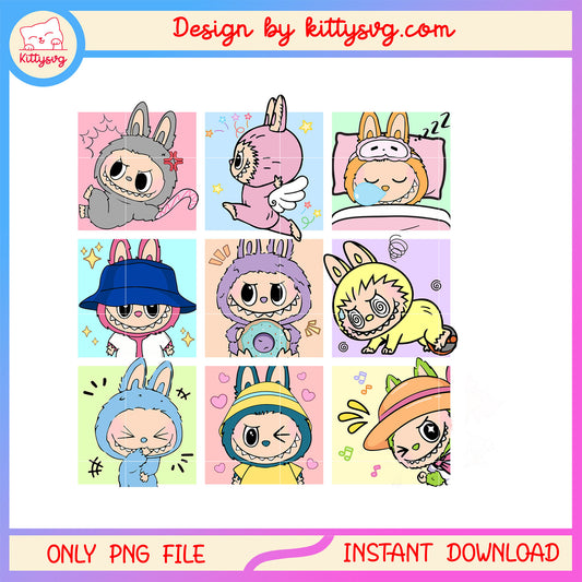 Cute labubu activities design png, cute labubu png, labubu toy png