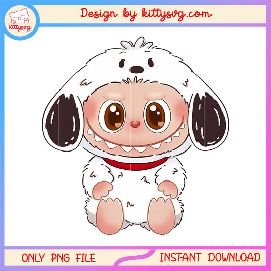 Cute labubu dog design png, labubu art png, labubu popmart png