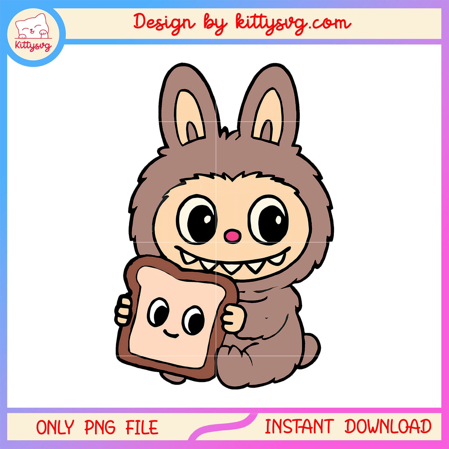 Cute labubu hand sandwitch doll design png, cute labubu png