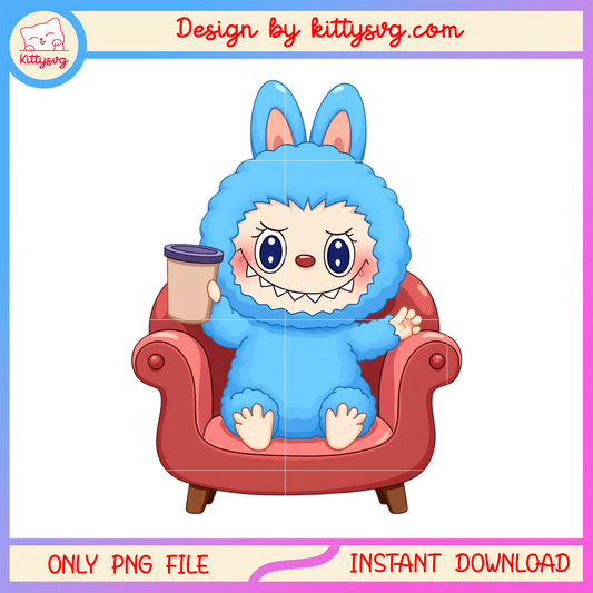 Cute labubu with sofa design png, labubu dolls png, toy png