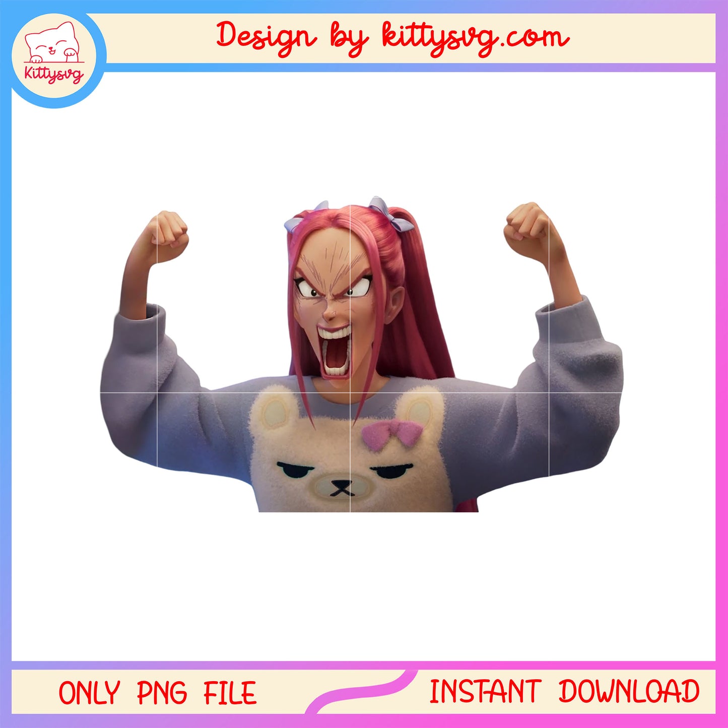 Cute mira huntrix character png, mira kpop demon hunter png