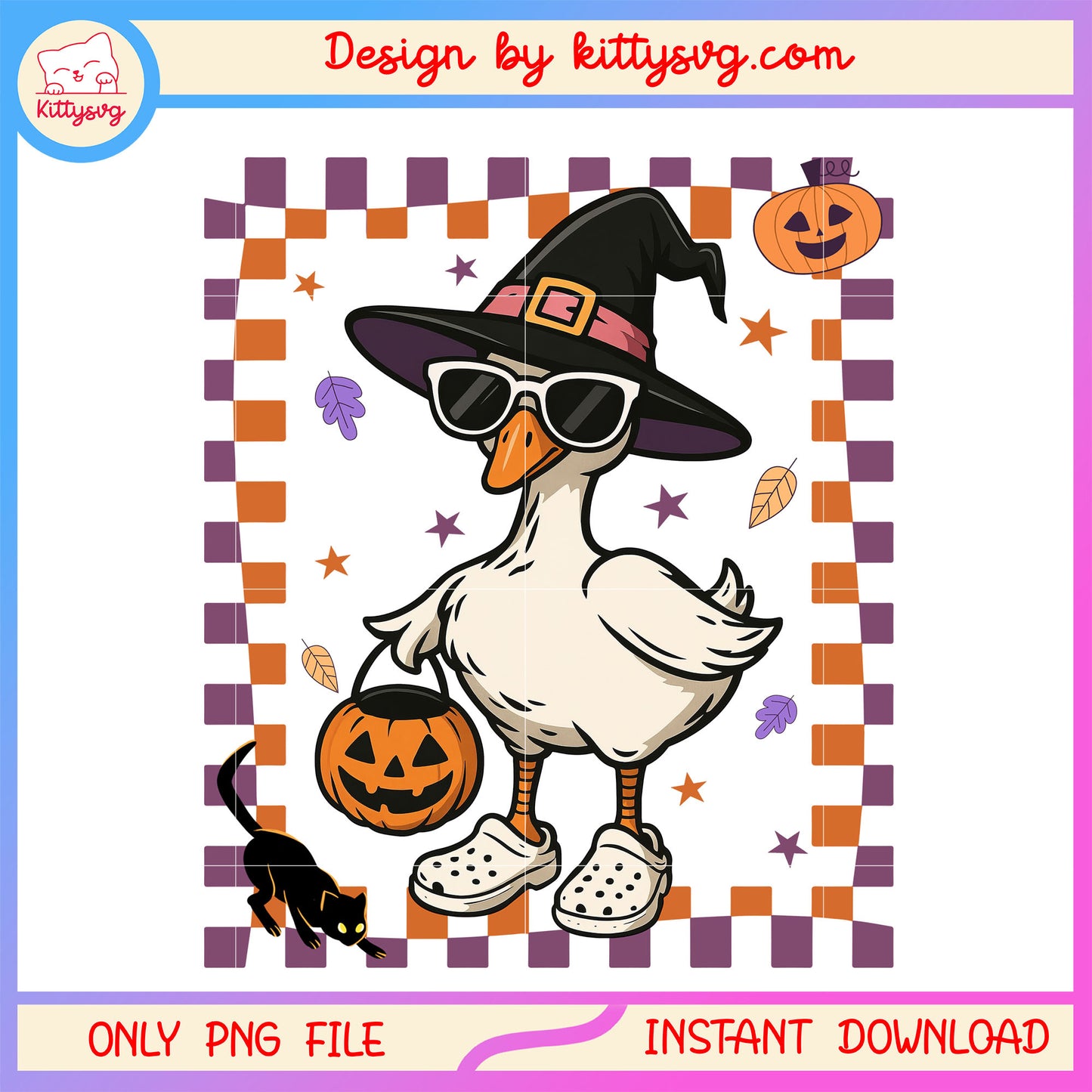 Cute witch goose on halloween png, trick or treat png, halloween holiday png