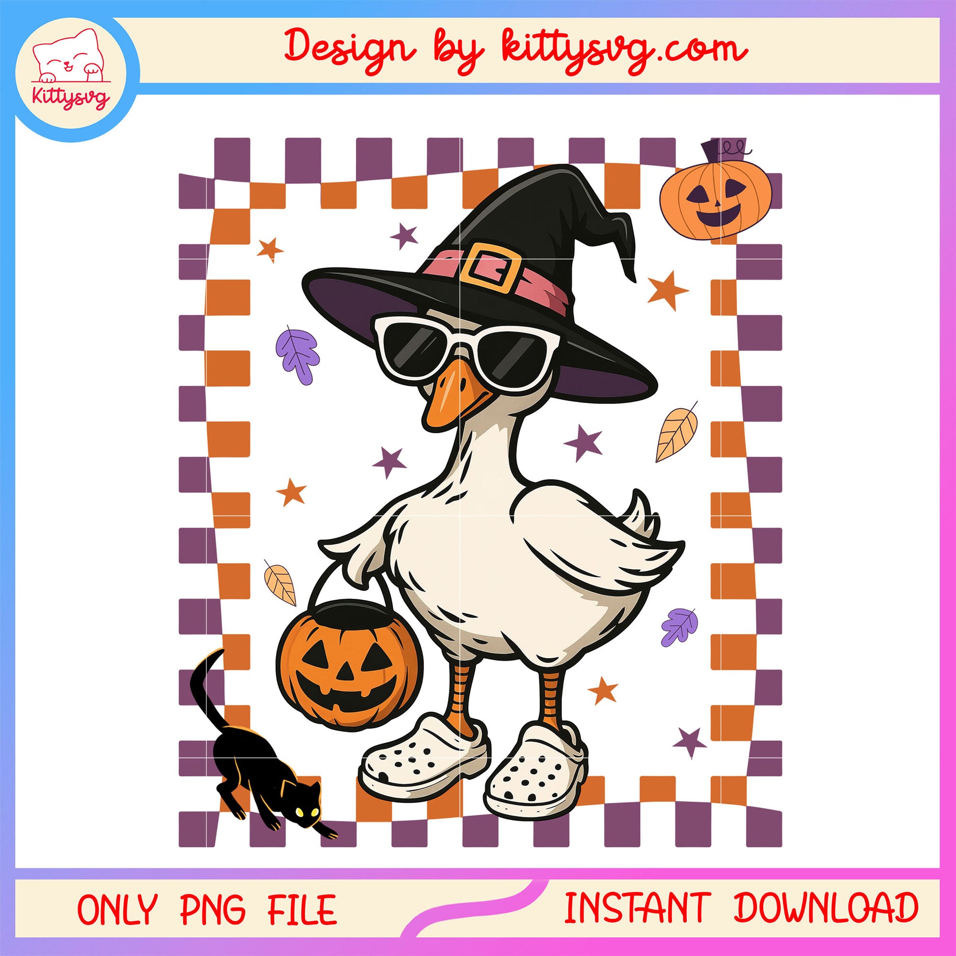 Cute witch goose on halloween png, trick or treat png, halloween holiday png
