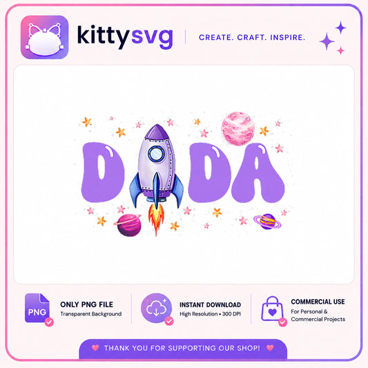 Dada Space PNG, Rocket Planets Stars Sublimation PNG, Dad PNG