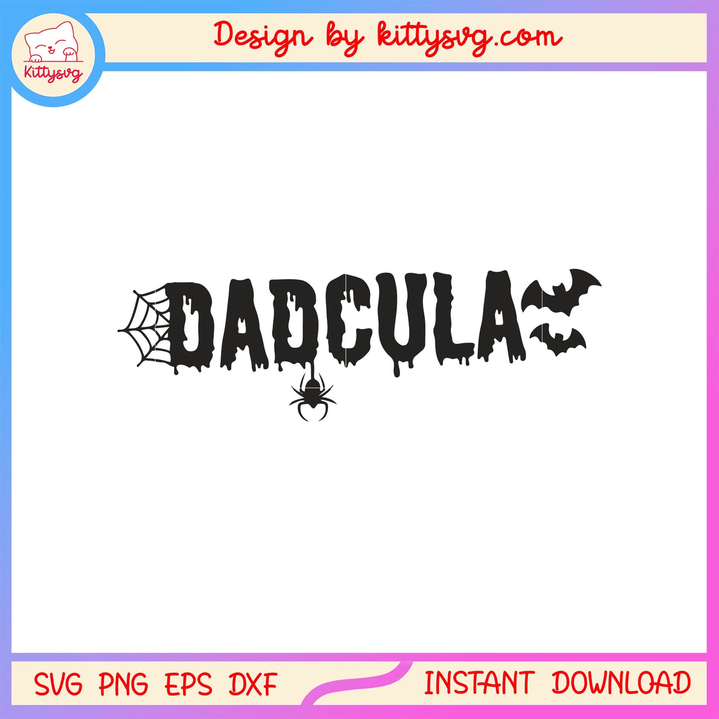 Dadcula halloween bat text design svg, dracula svg, halloween svg