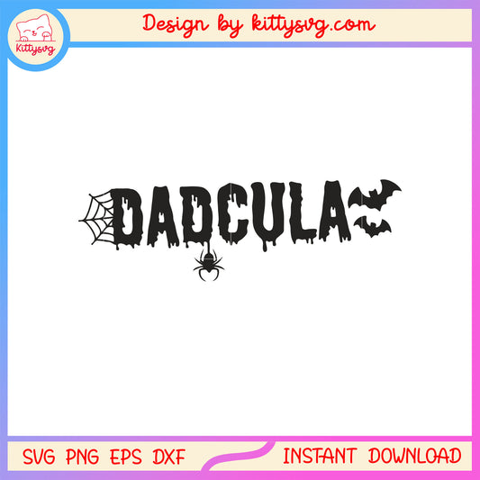 Dadcula halloween bat text design svg, dracula svg, halloween svg