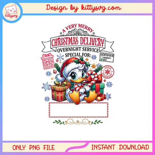 Daisy very merry christmas delivery png, disney daisy duck png