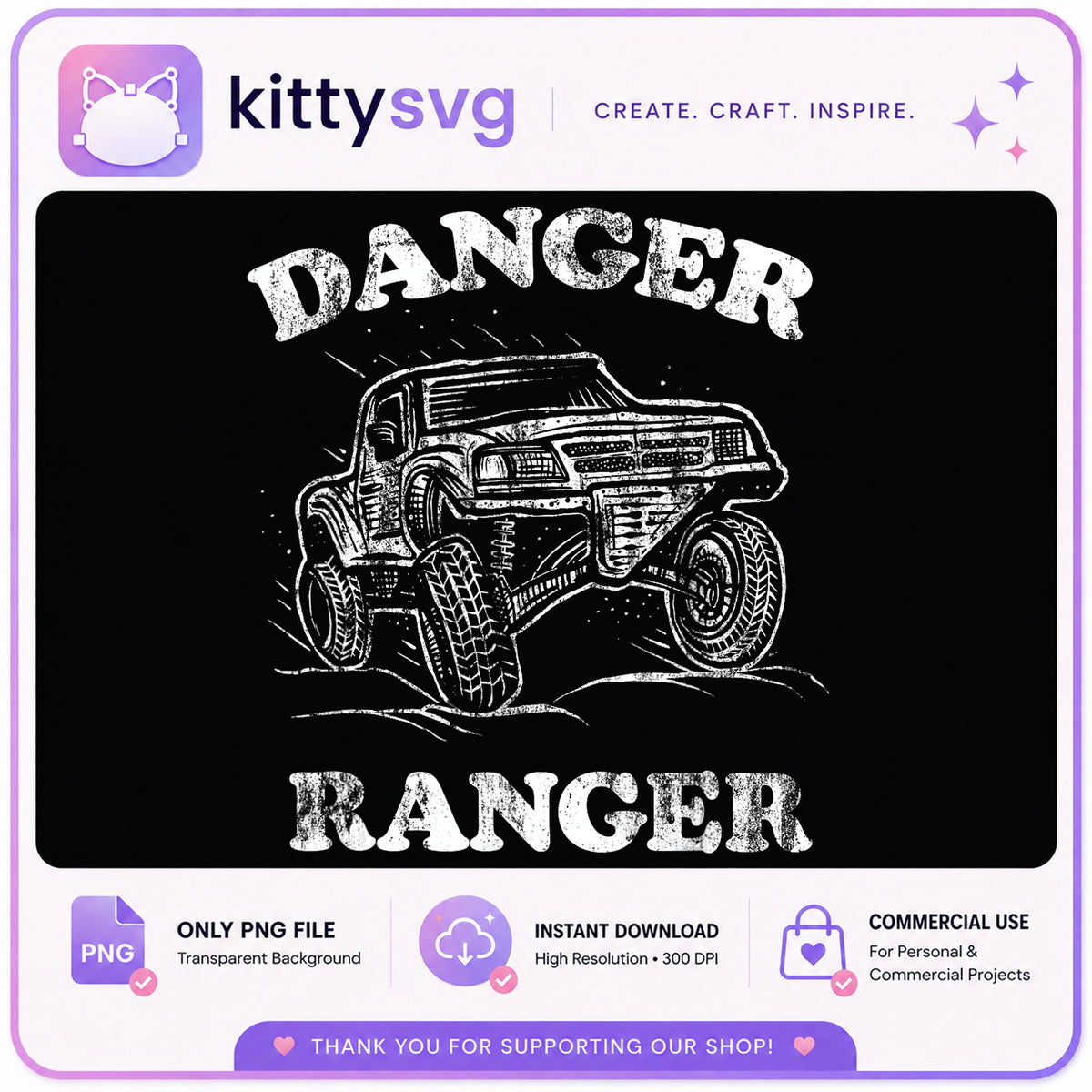 Danger Ranger Off Road Truck PNG, Monster Truck PNG, 4x4 PNG