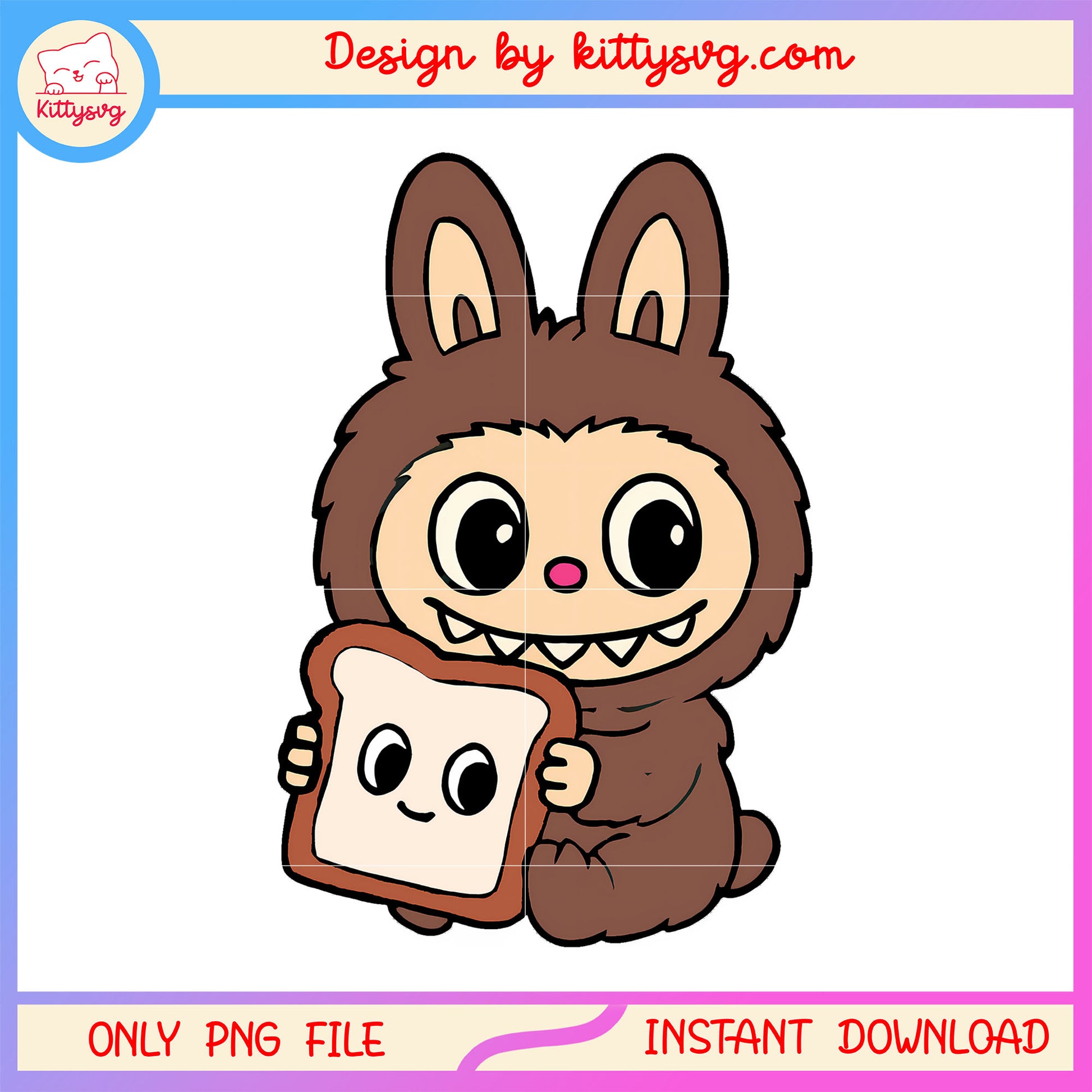 Dark brown labubu hand sandwitch doll design png, pop mart labubu dolls png