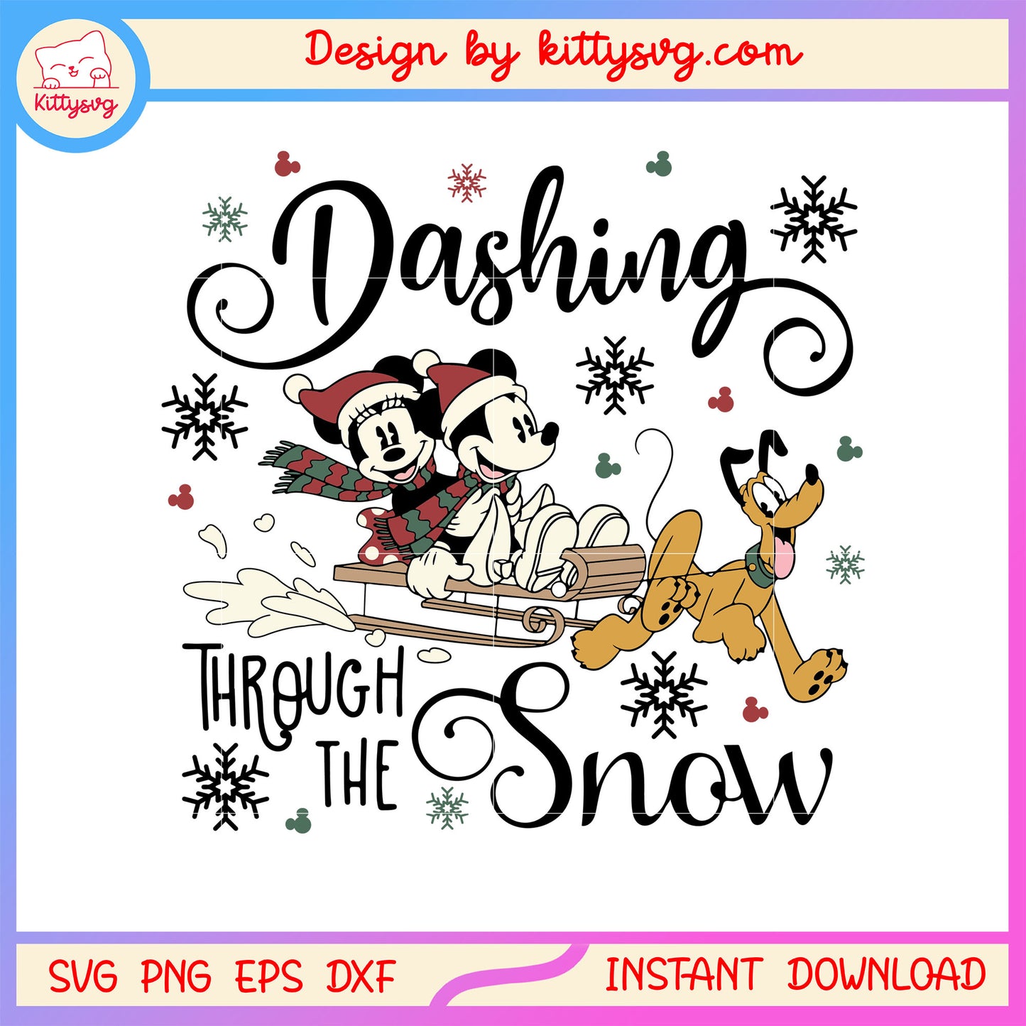 Dashing through the snow mickey and minnie svg, disney mickey minnie svg