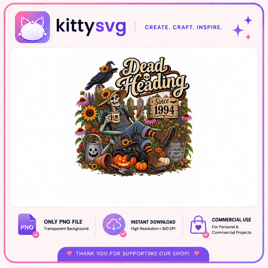 Dead Heading Skeleton Halloween PNG, Gardener Skull PNG, Halloween PNG