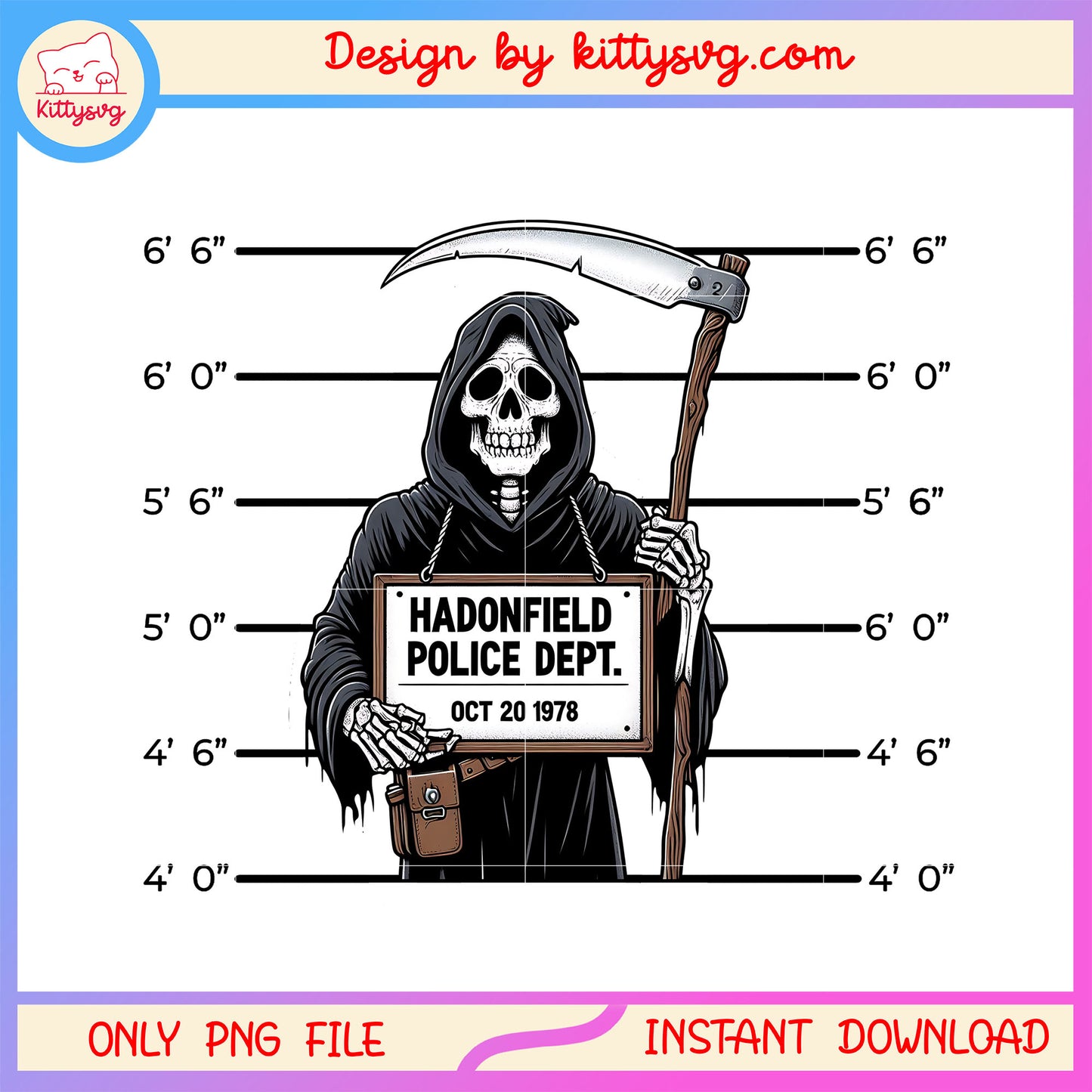 Death mugshot haddonfield police dept png, the death png, halloween png