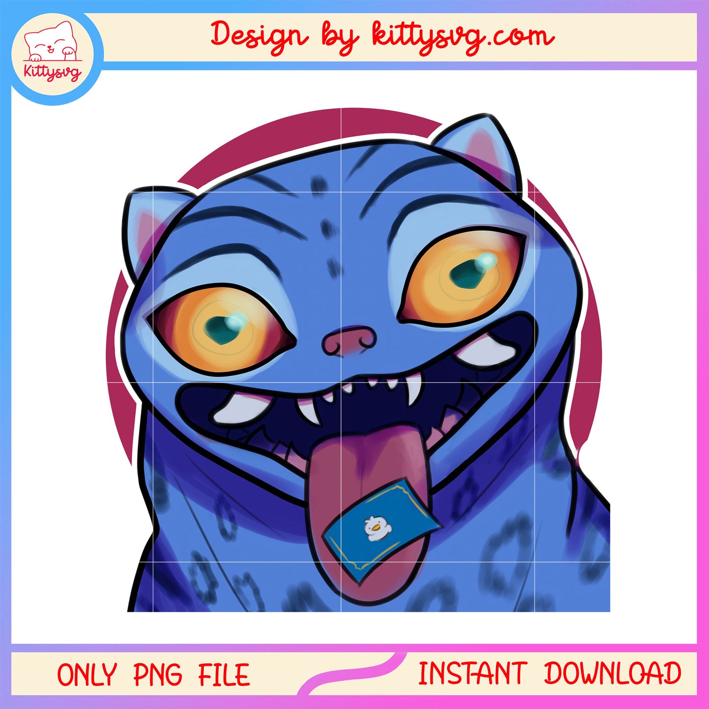 Demon derpy funny face design png, demon tiger hunters png