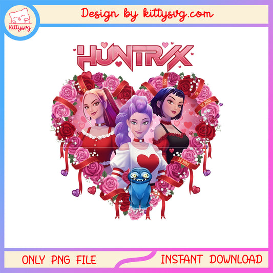 Demon hunter girls hearts valentine day png,  kpop demon hunters png