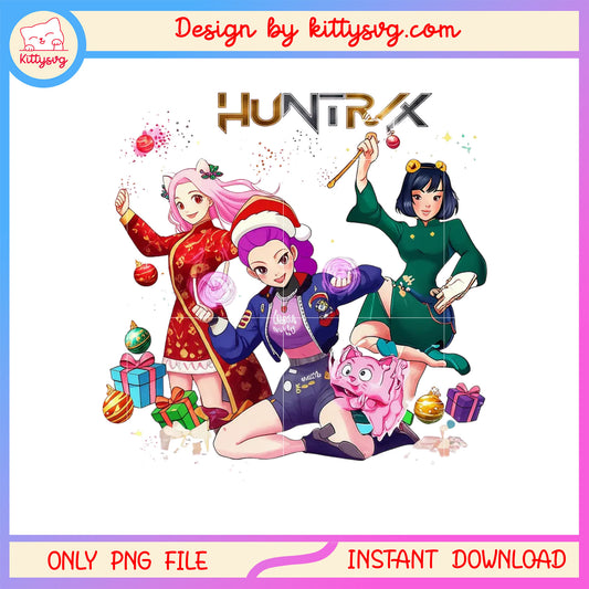 Demon hunters huntrix enjoy christmas png, huntrix kpop png